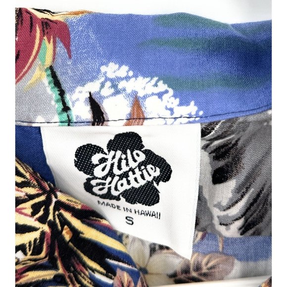 Vintage Hilo Hattie Hawaiian Shirt Mens S Tropical Floral Made In Hawaii - Picture 2 of 5